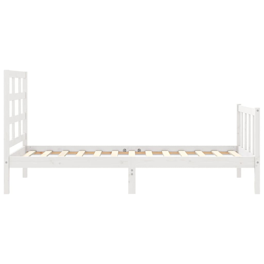 Cama sem colchão 100x200 cm madeira de pinho maciça branco