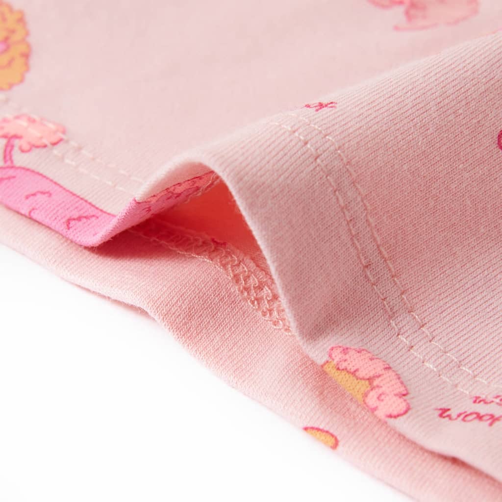 Pijama de manga curta para criança rosa-claro 92
