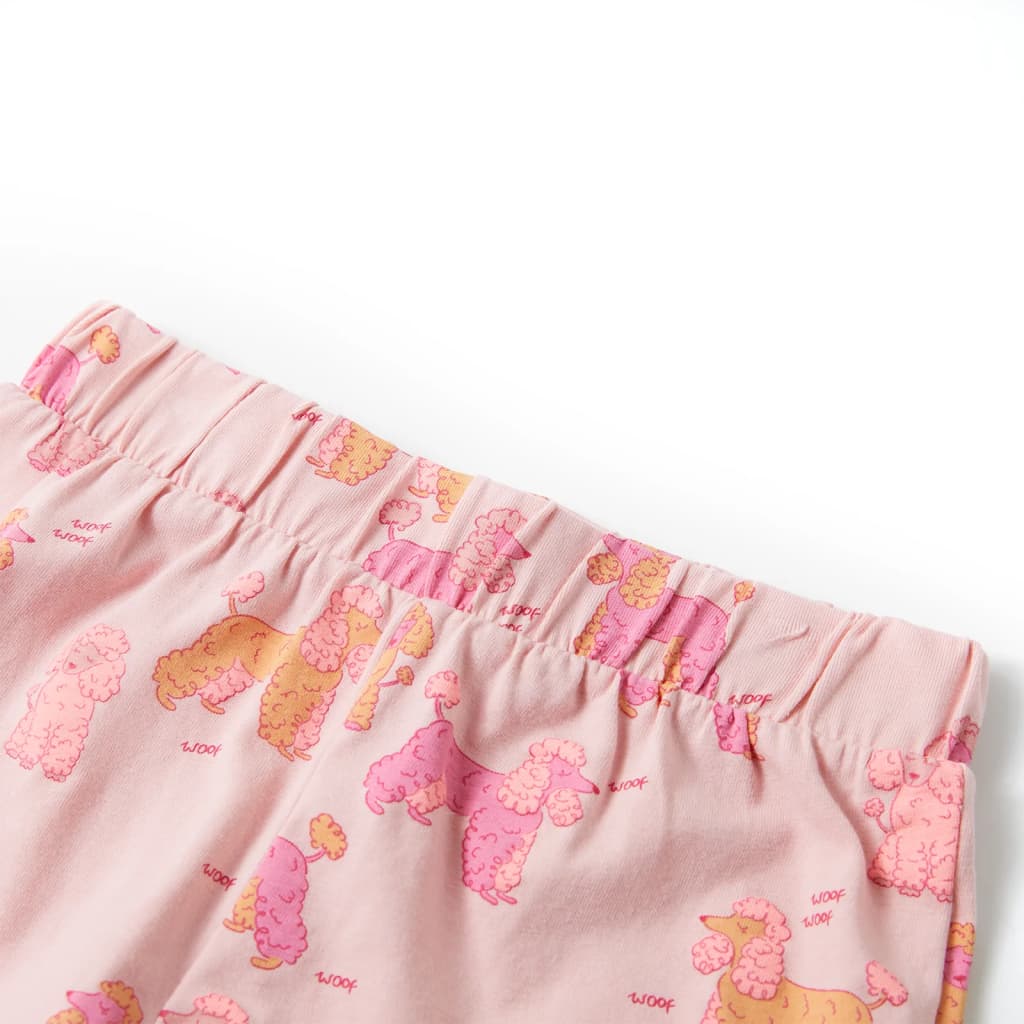 Pijama de manga curta para criança rosa-claro 92