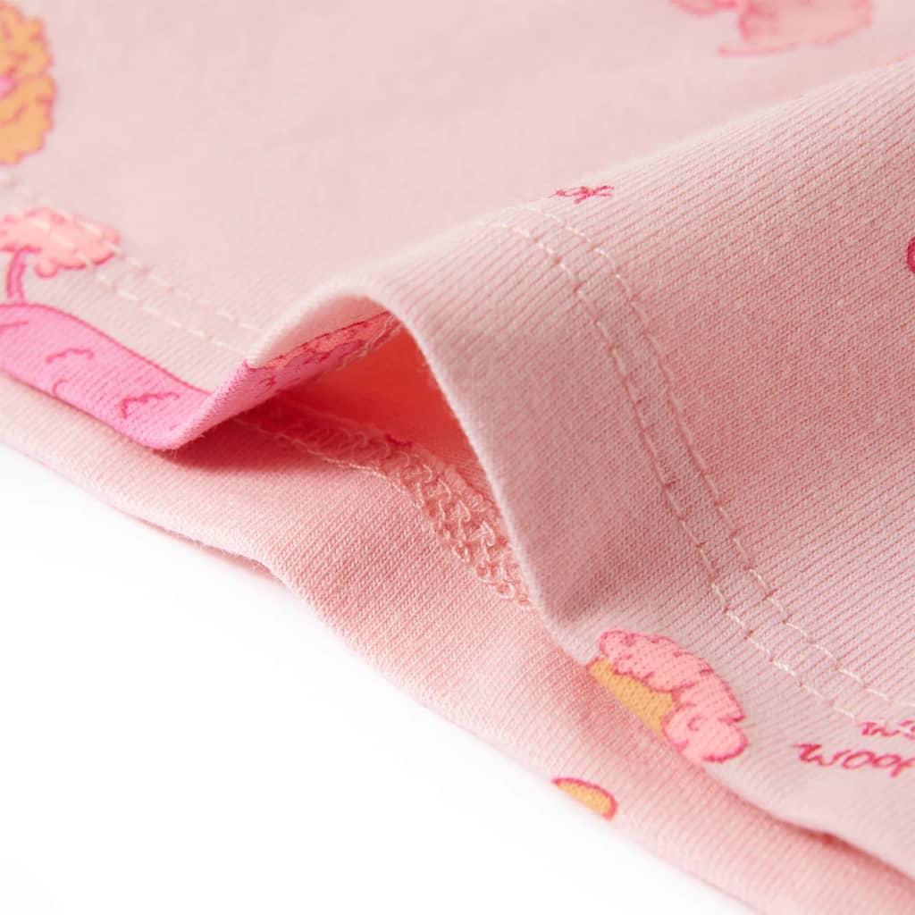 Pijama de manga curta para criança rosa-claro 92