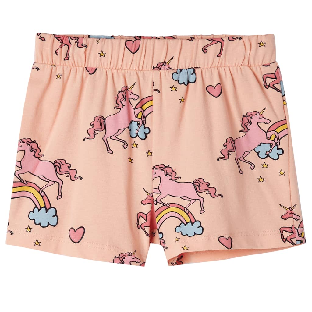 Pijama de manga curta para criança laranja-claro 128