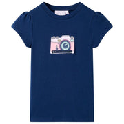 T-shirt infantil azul-escuro 128