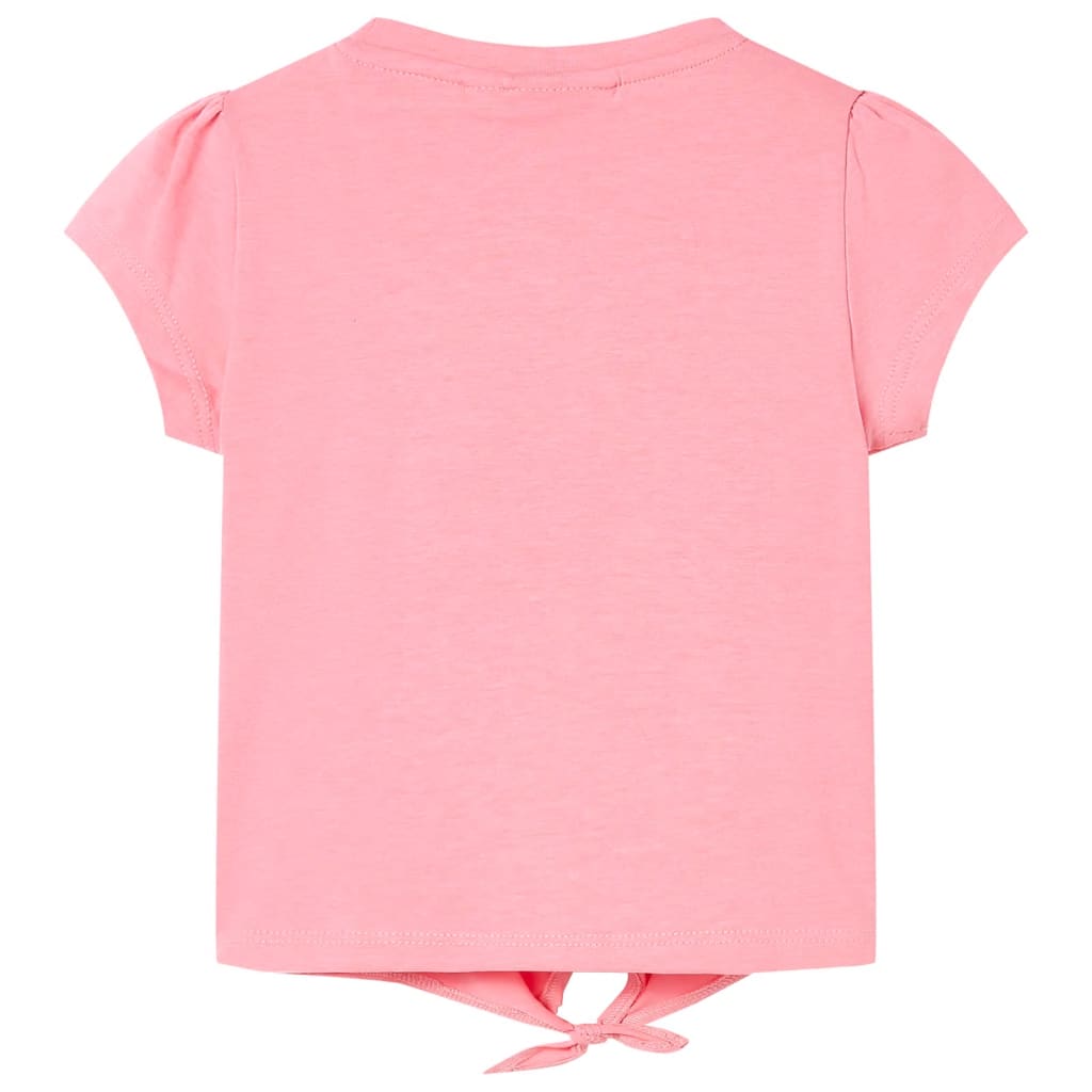 T-shirt de criança rosa fluorescente 140