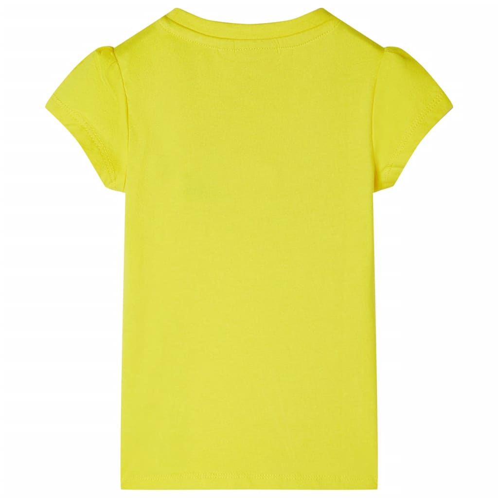 T-shirt de manga curta para criança amarelo-brilhante 140