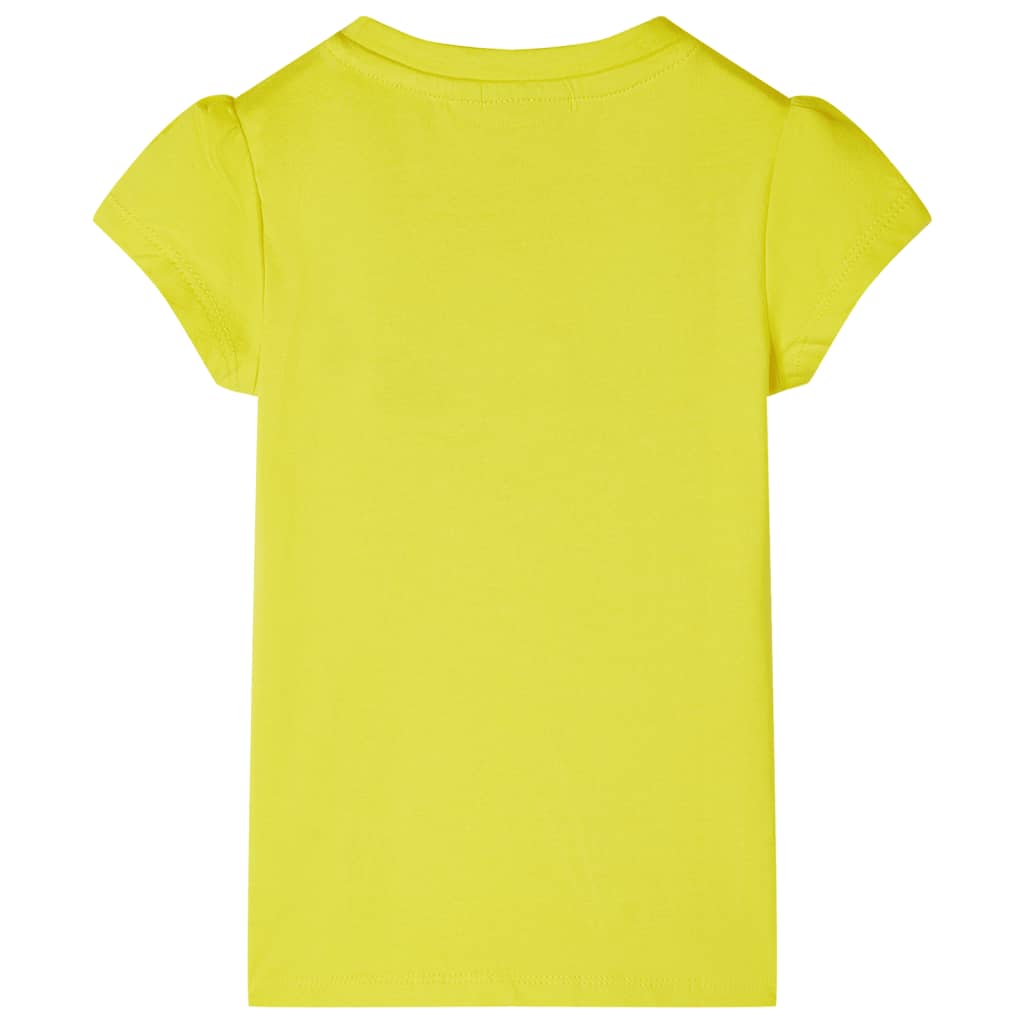 T-shirt de manga curta para criança amarelo-brilhante 140