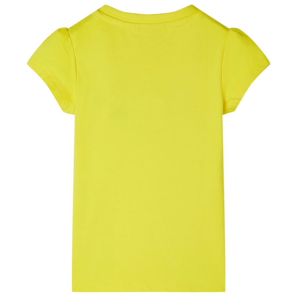 T-shirt de manga curta para criança amarelo-brilhante 140