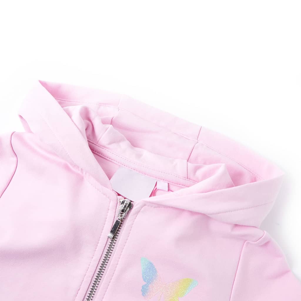 Sweatshirt para criança com capuz rosa-claro 128
