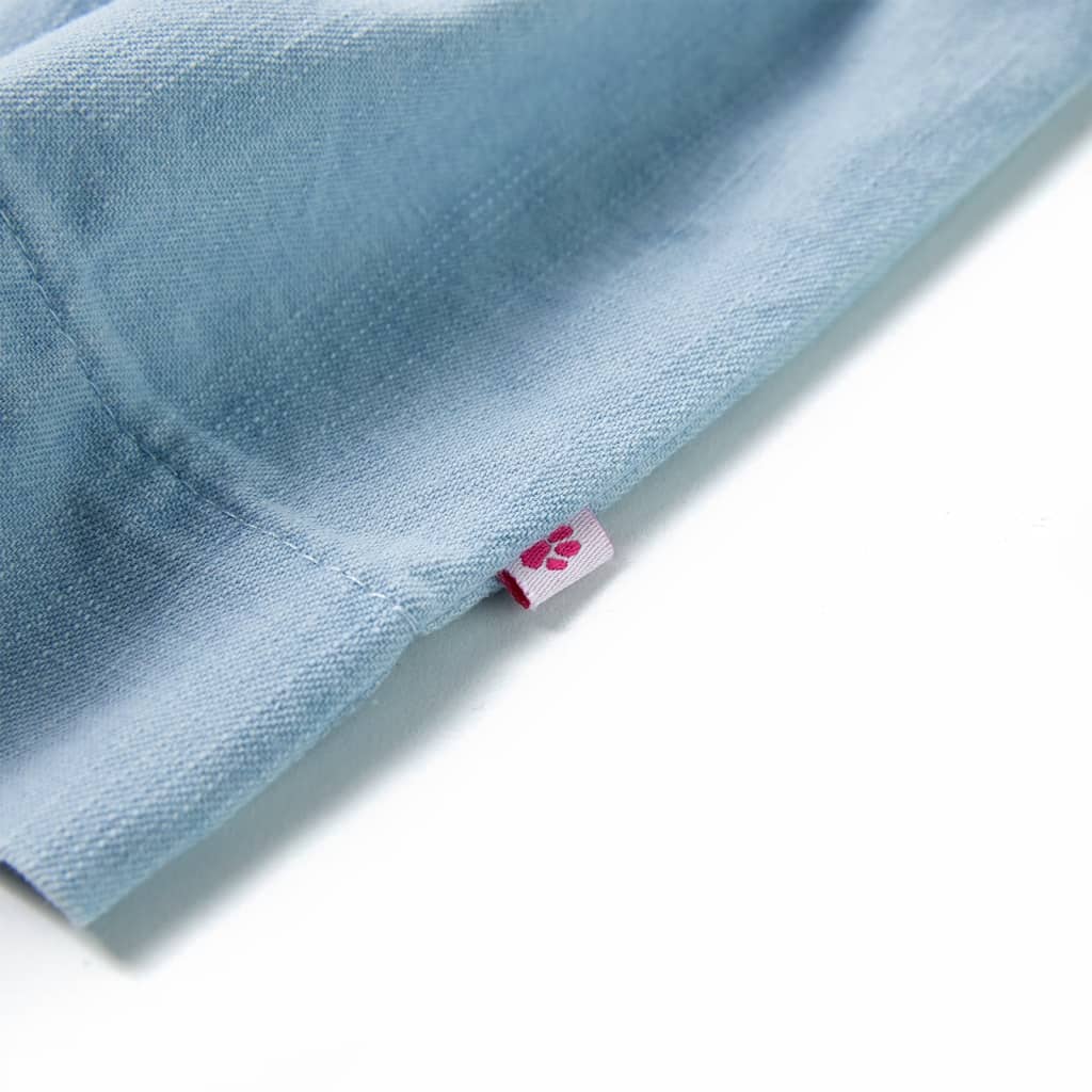 Vestido de criança com folhos azul-suave 92