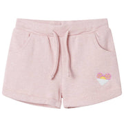 Calções de criança com cordão rosa-claro misto 128