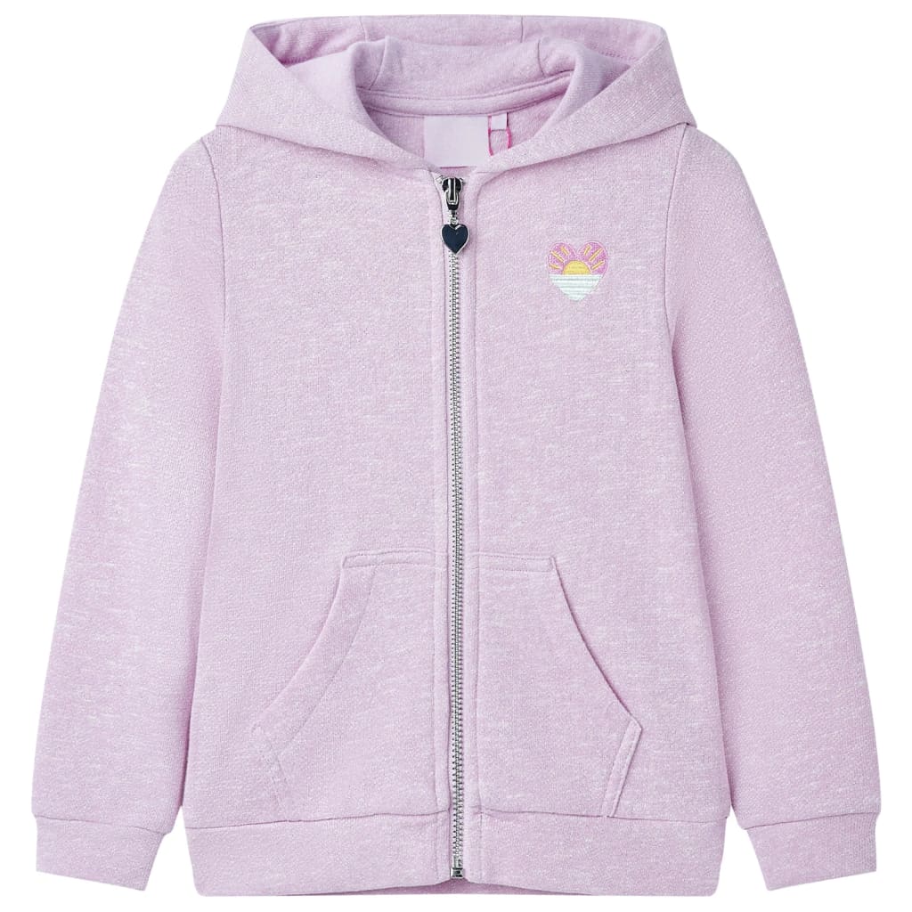 Sweatshirt para criança com capuz e fecho mistura de rosa claro 92