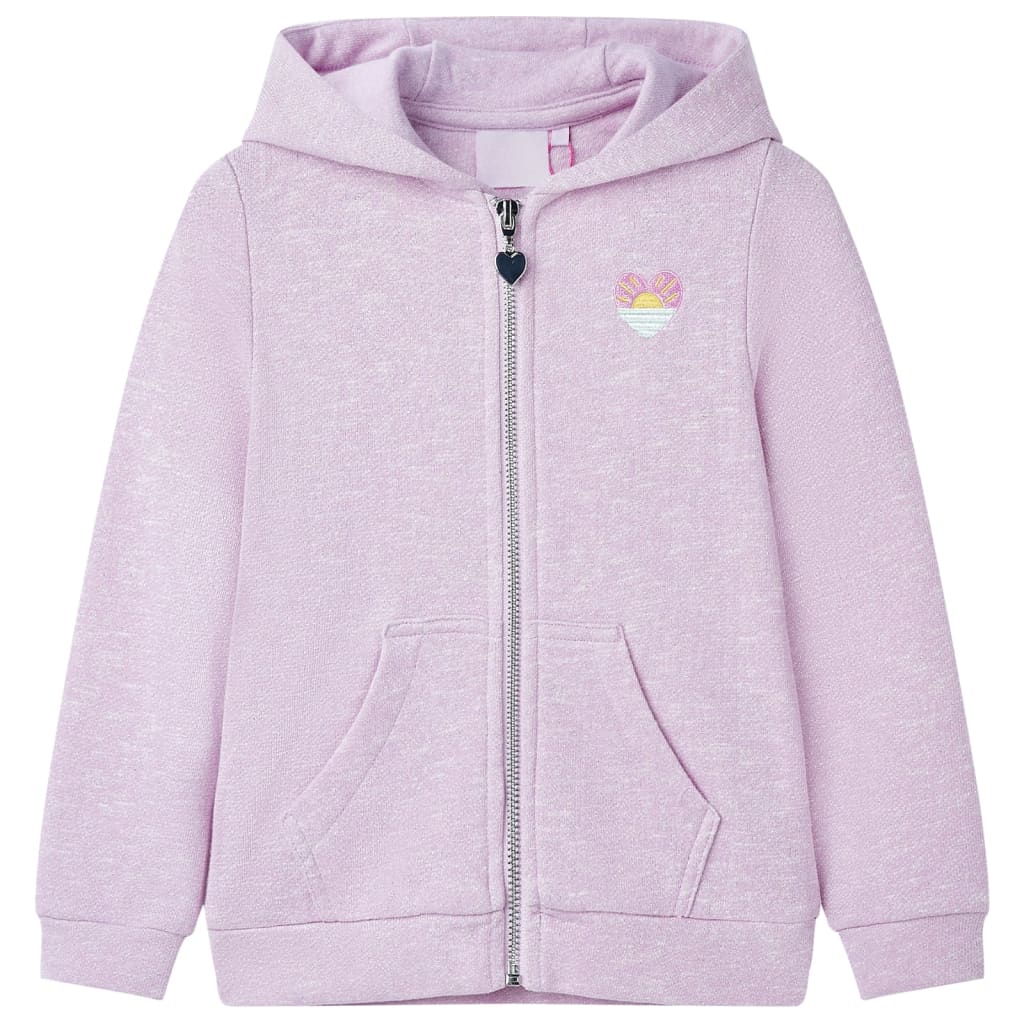 Sweatshirt para criança com capuz e fecho mistura de rosa claro 92
