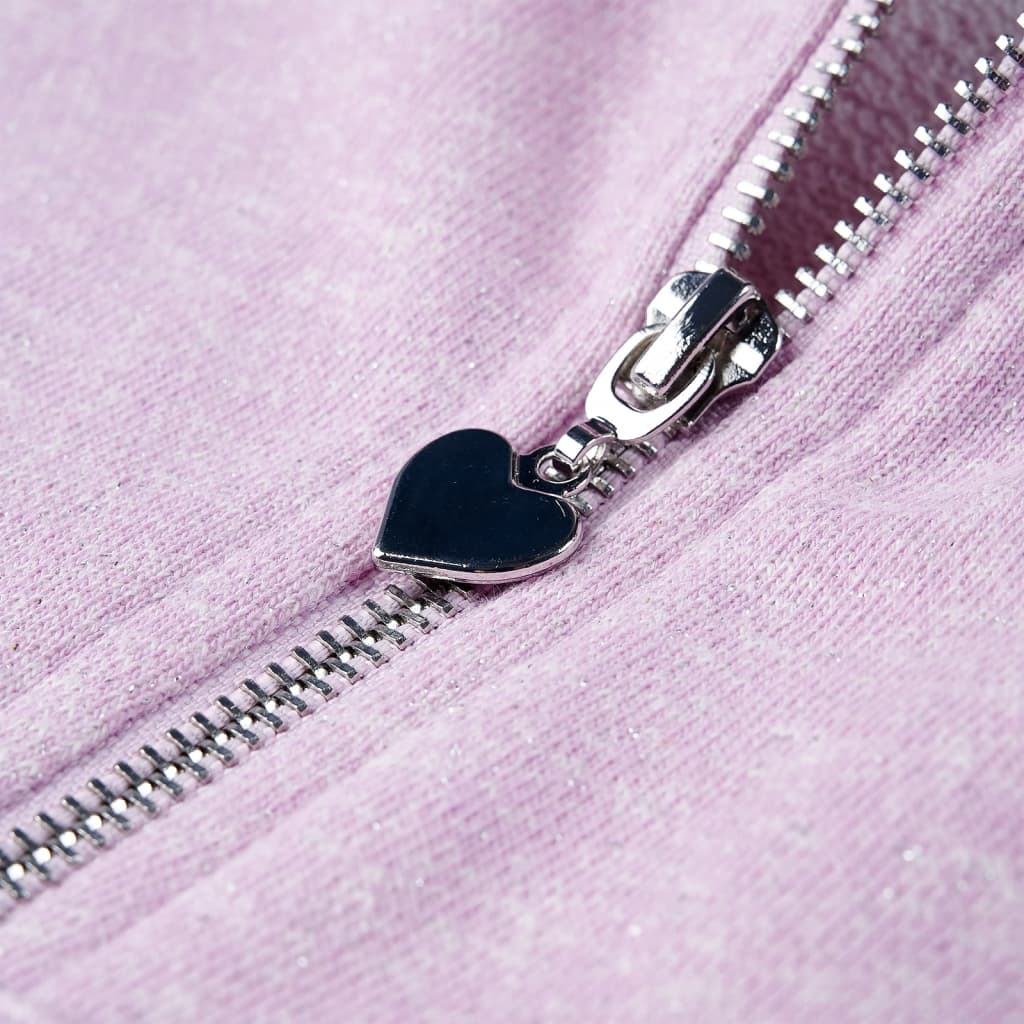 Sweatshirt para criança com capuz e fecho mistura de rosa claro 92