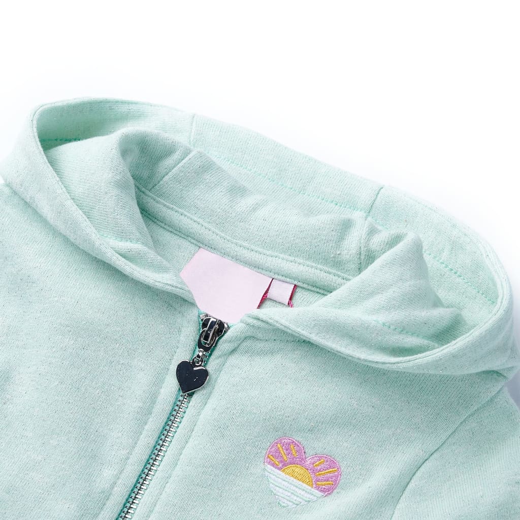 Sweatshirt para criança com capuz e fecho mistura de rosa claro 92