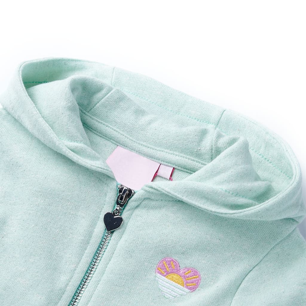 Sweatshirt para criança com capuz e fecho mistura de rosa claro 92