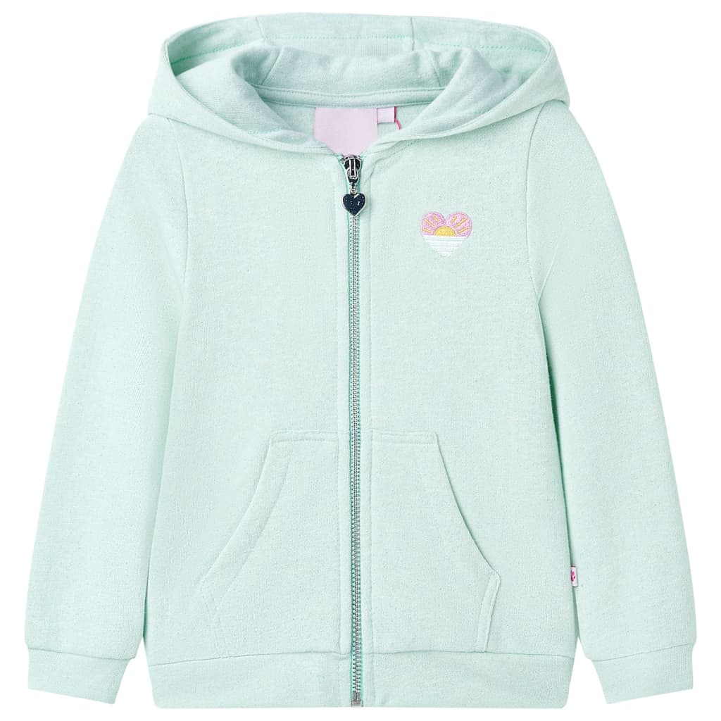 Sweatshirt para criança com capuz e fecho mistura de rosa claro 92