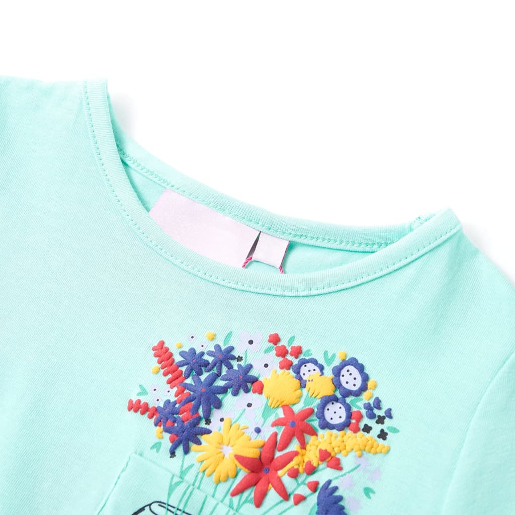 T-shirt infantil menta-claro 140