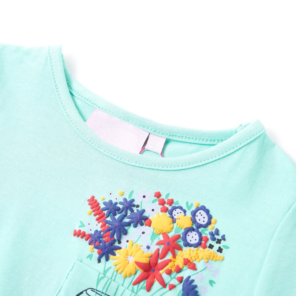 T-shirt infantil menta-claro 140