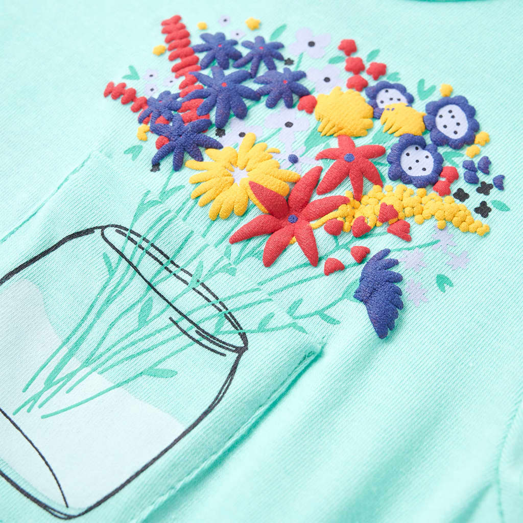 T-shirt infantil menta-claro 140