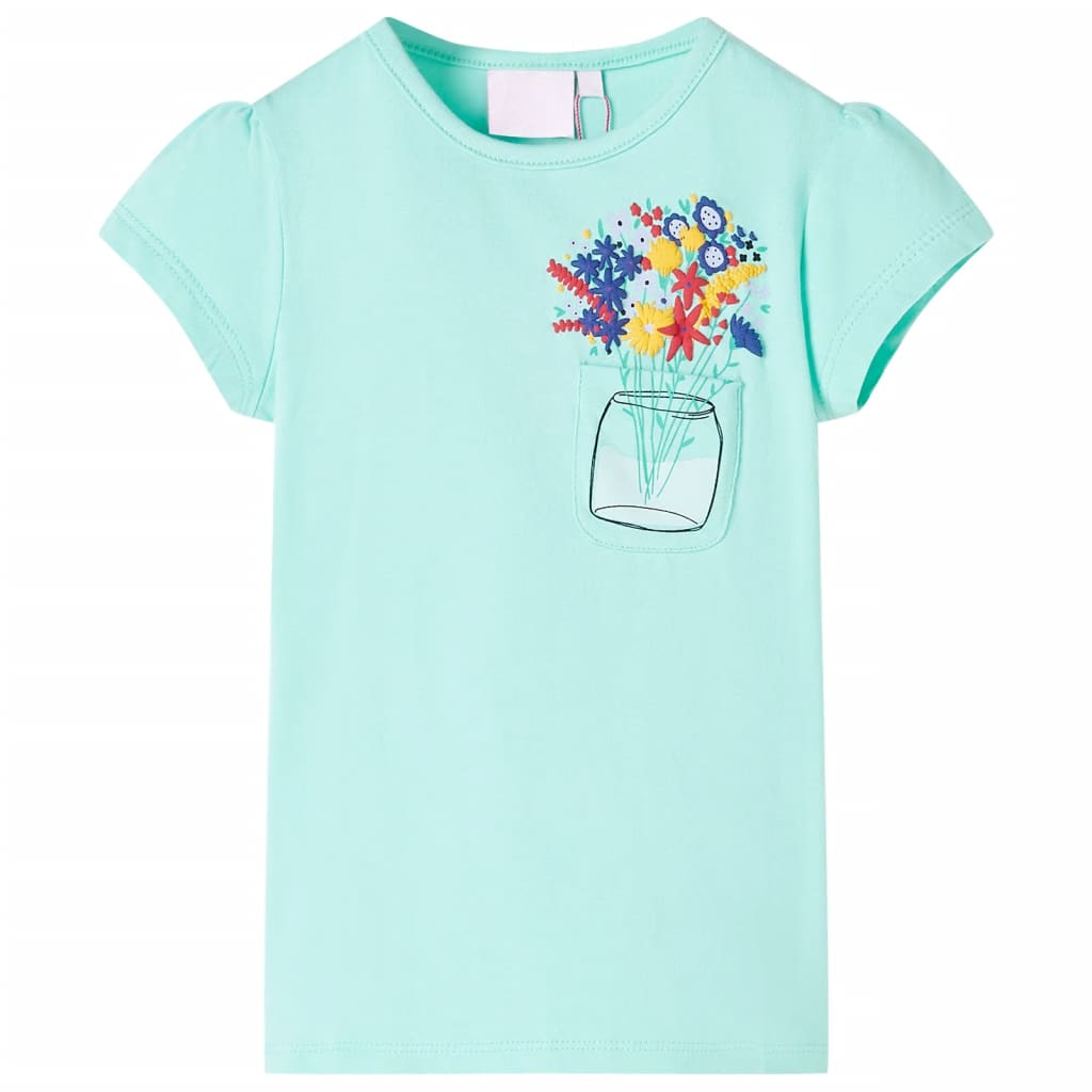 T-shirt infantil menta-claro 140