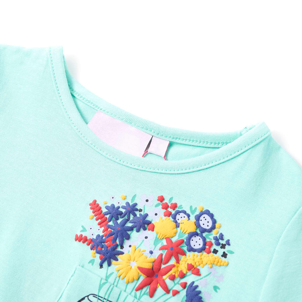 T-shirt infantil menta-claro 140
