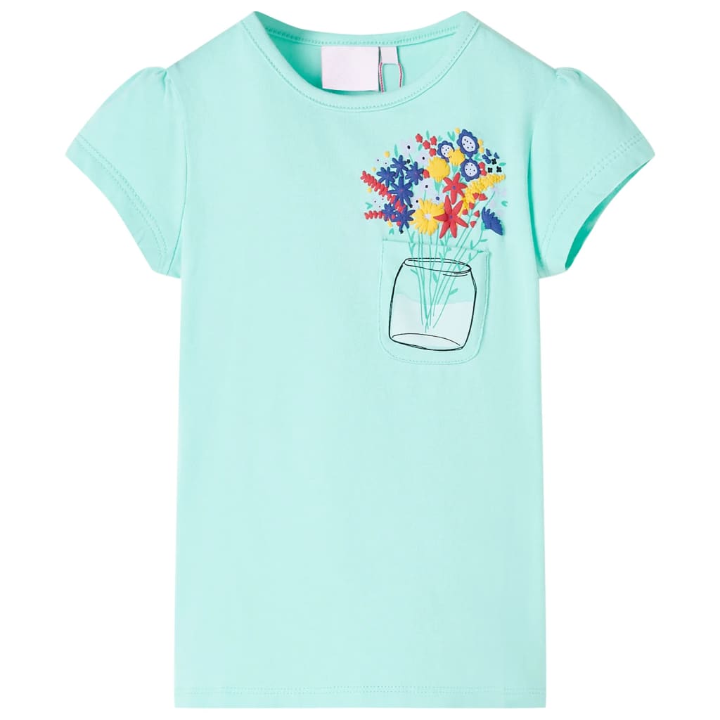 T-shirt infantil menta-claro 140