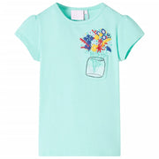 T-shirt infantil menta-claro 140