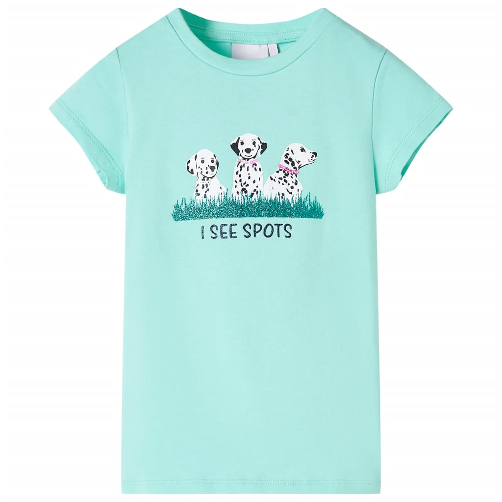 T-shirt infantil menta-claro 140