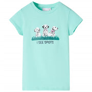 T-shirt infantil menta-claro 140