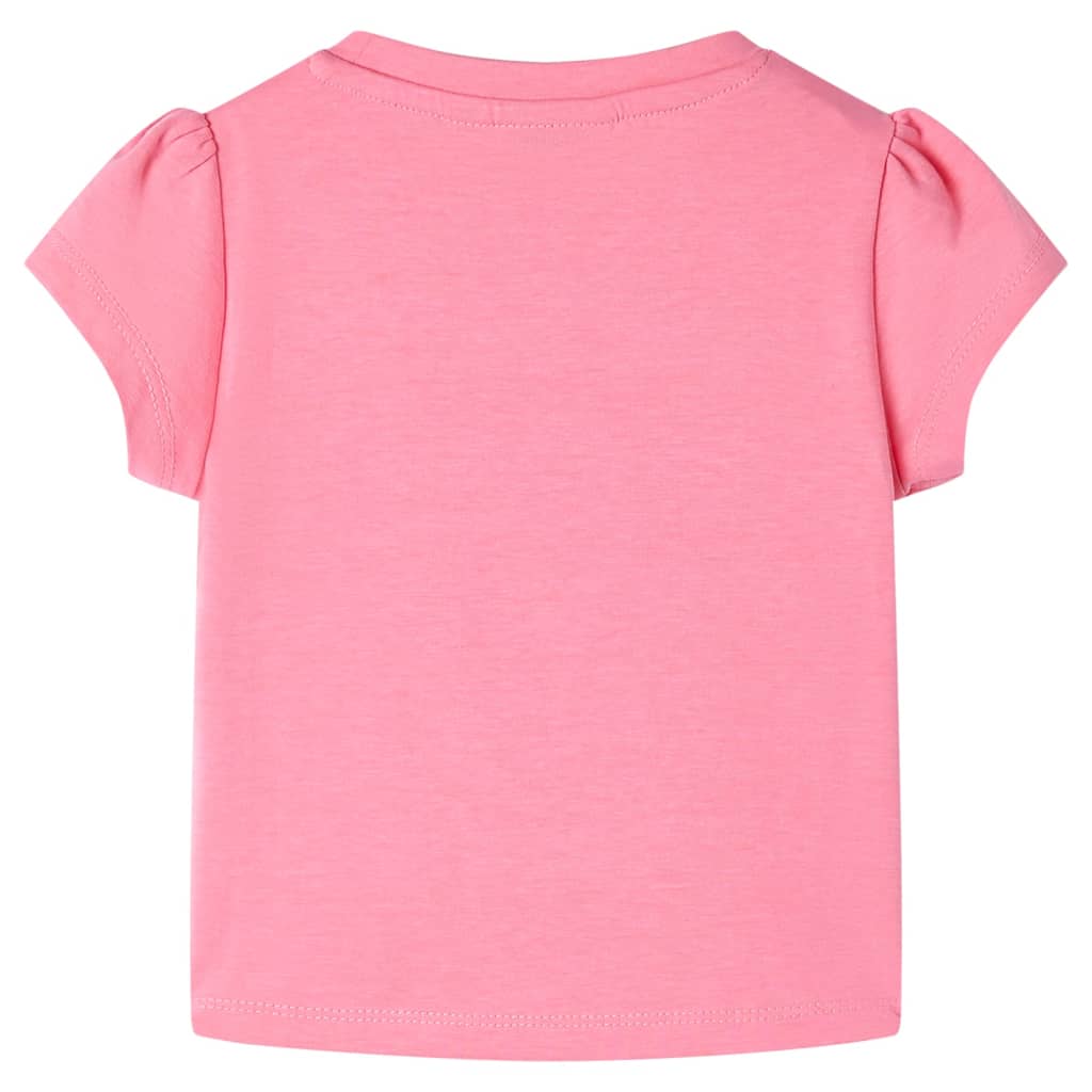 T-shirt de criança rosa-brilhante fluorescente 140