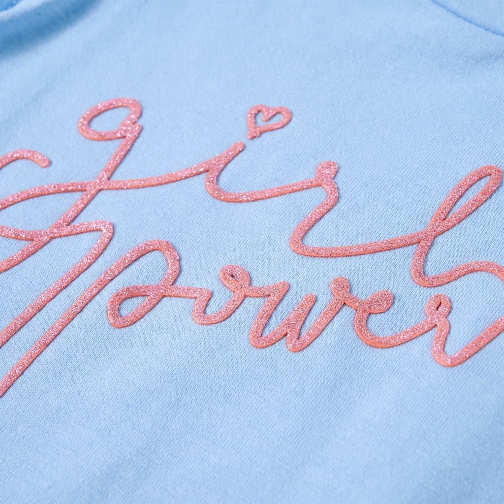 T-shirt para criança manga com folhos azul-claro 140