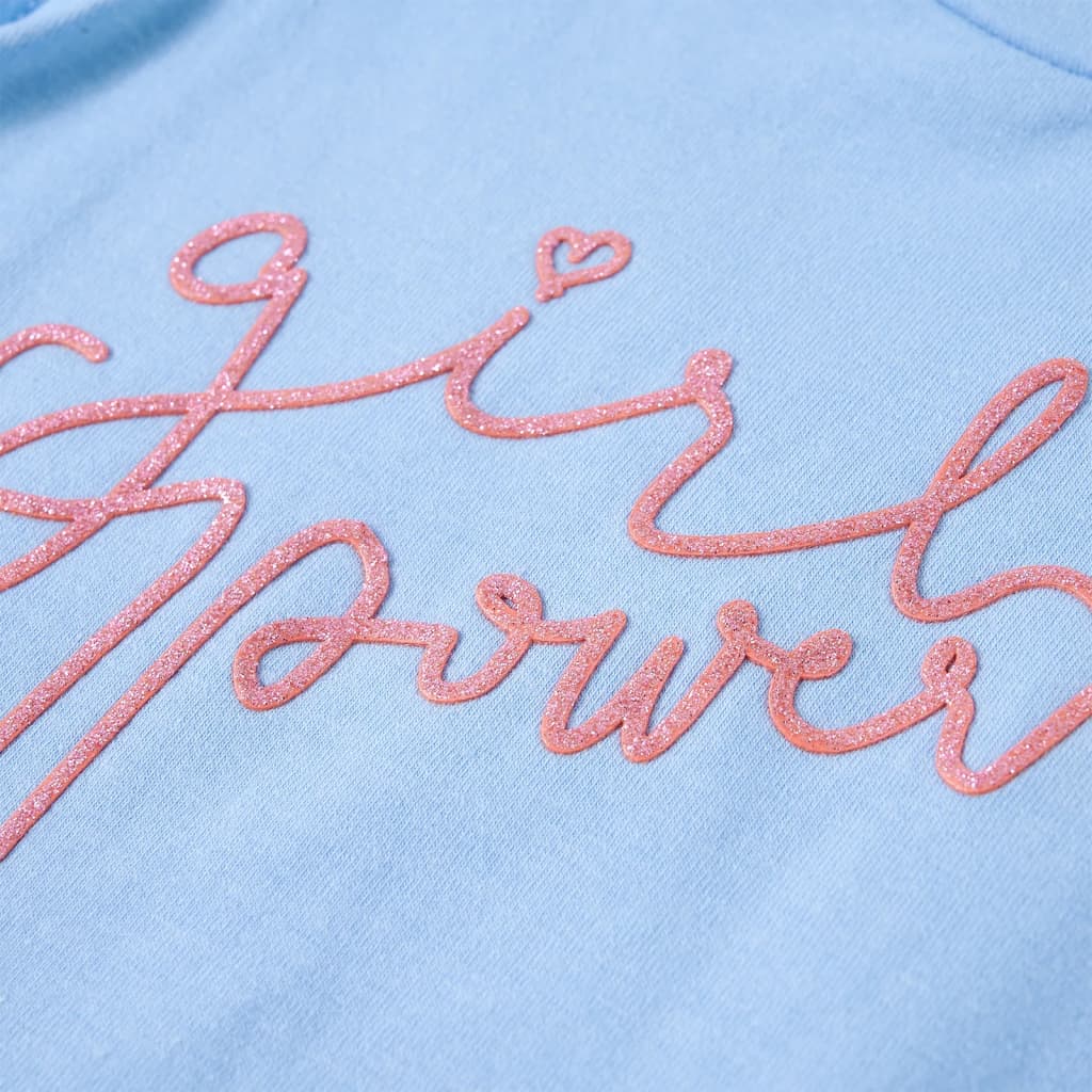 T-shirt para criança manga com folhos azul-claro 140