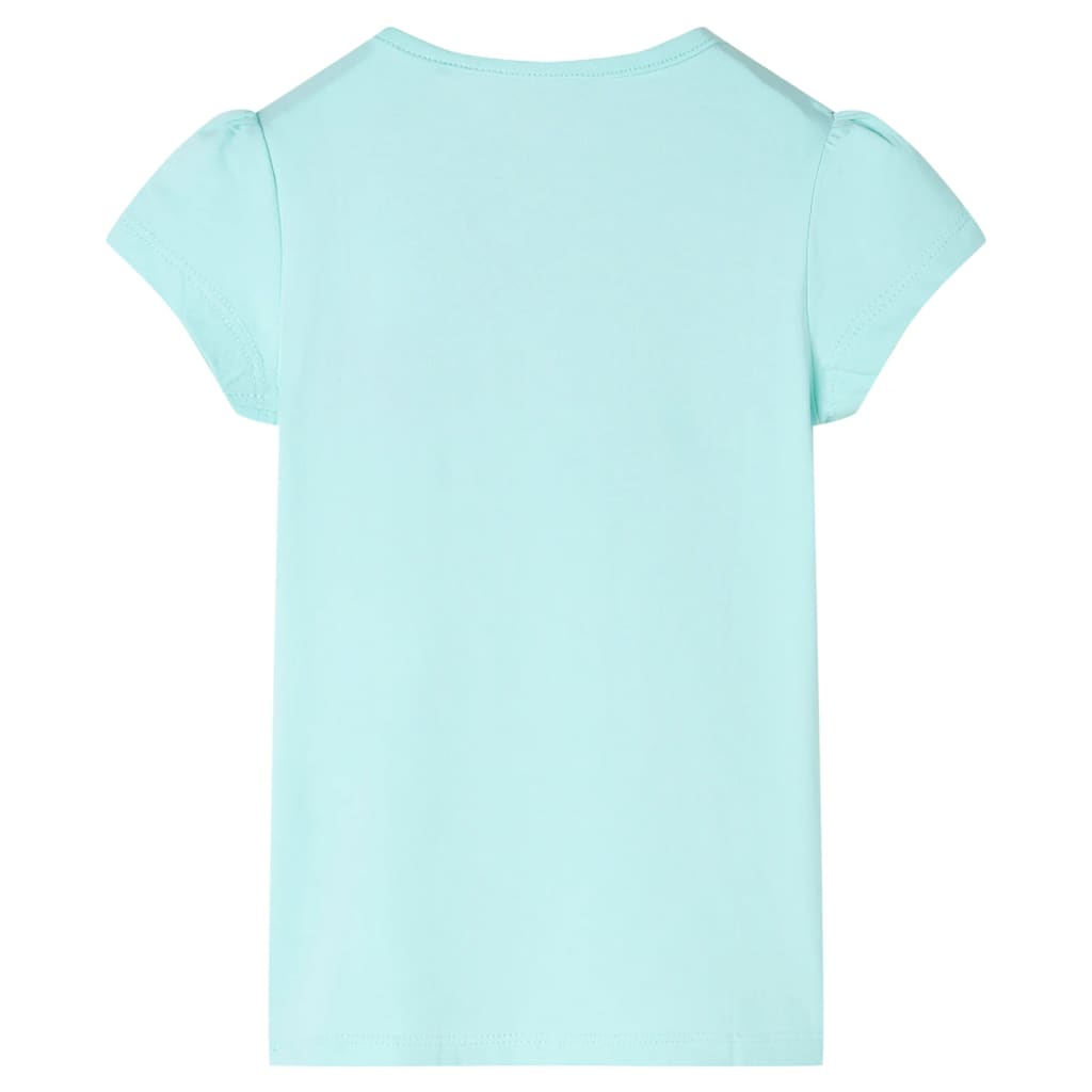 T-shirt de criança ciano-claro 128
