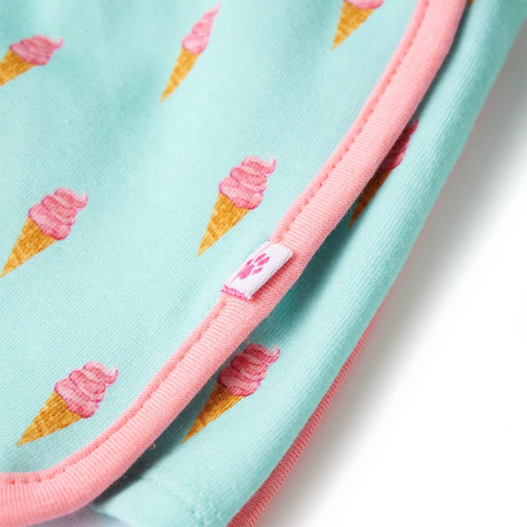 Calção de criança com cordão menta-claro 140