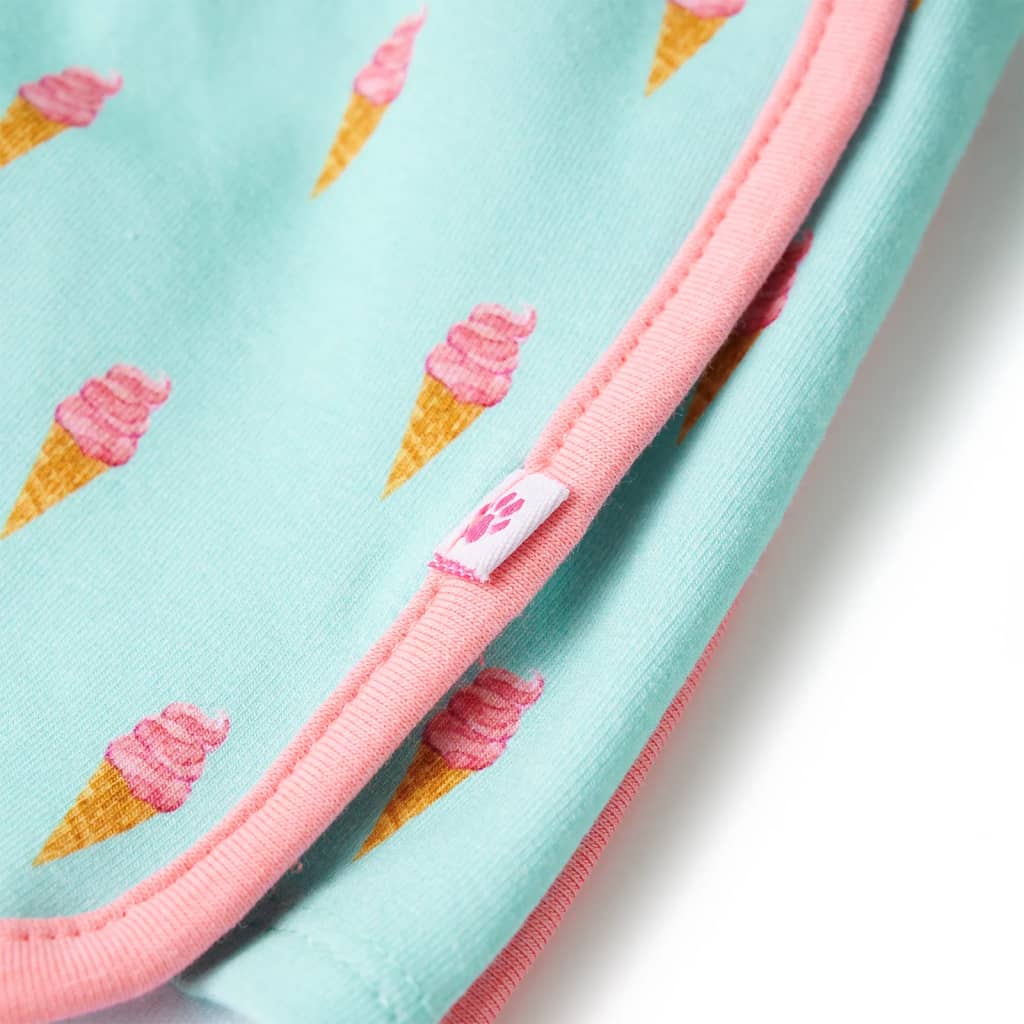 Calção de criança com cordão menta-claro 140