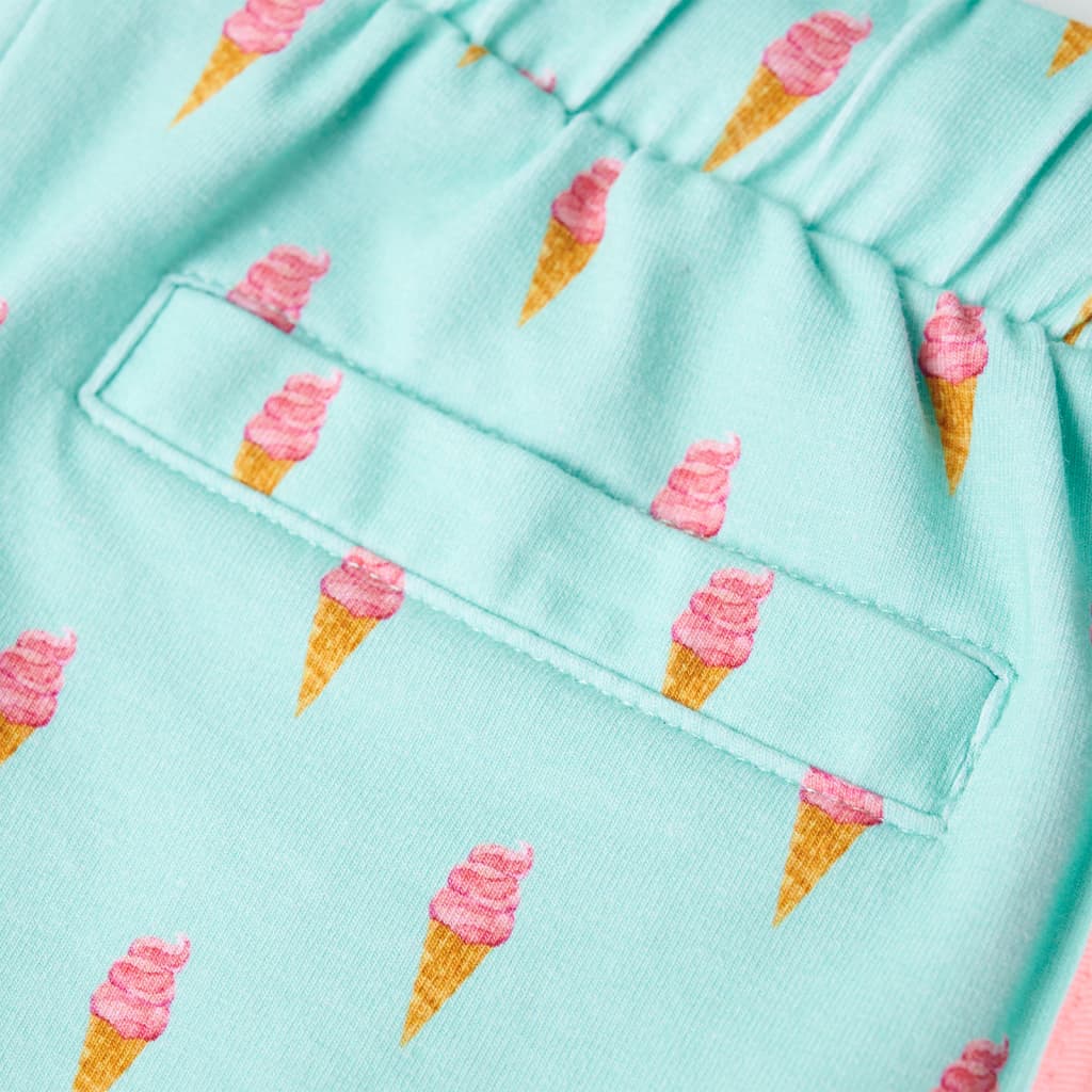 Calção de criança com cordão menta-claro 140