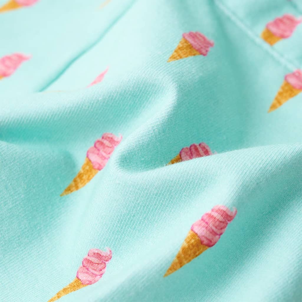 Calção de criança com cordão menta-claro 140