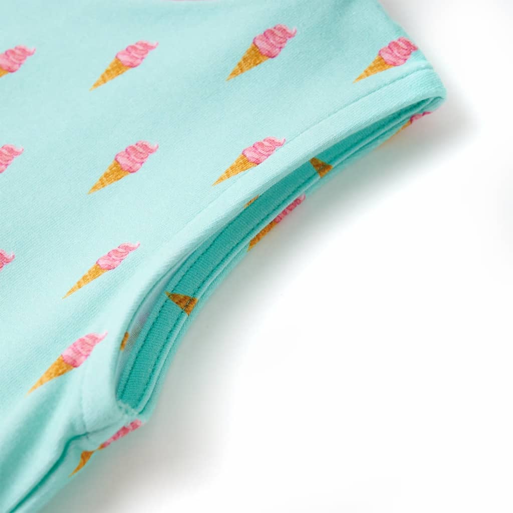 Vestido de criança com cordão menta-claro 92