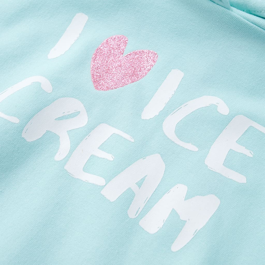 Sweatshirt para criança com capuz ciano-claro 116