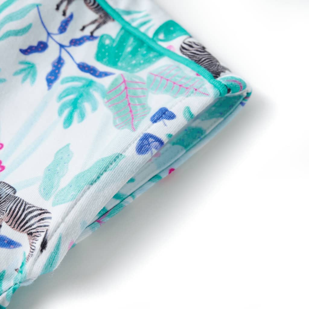 Vestido para criança cor cru e menta-escuro 116