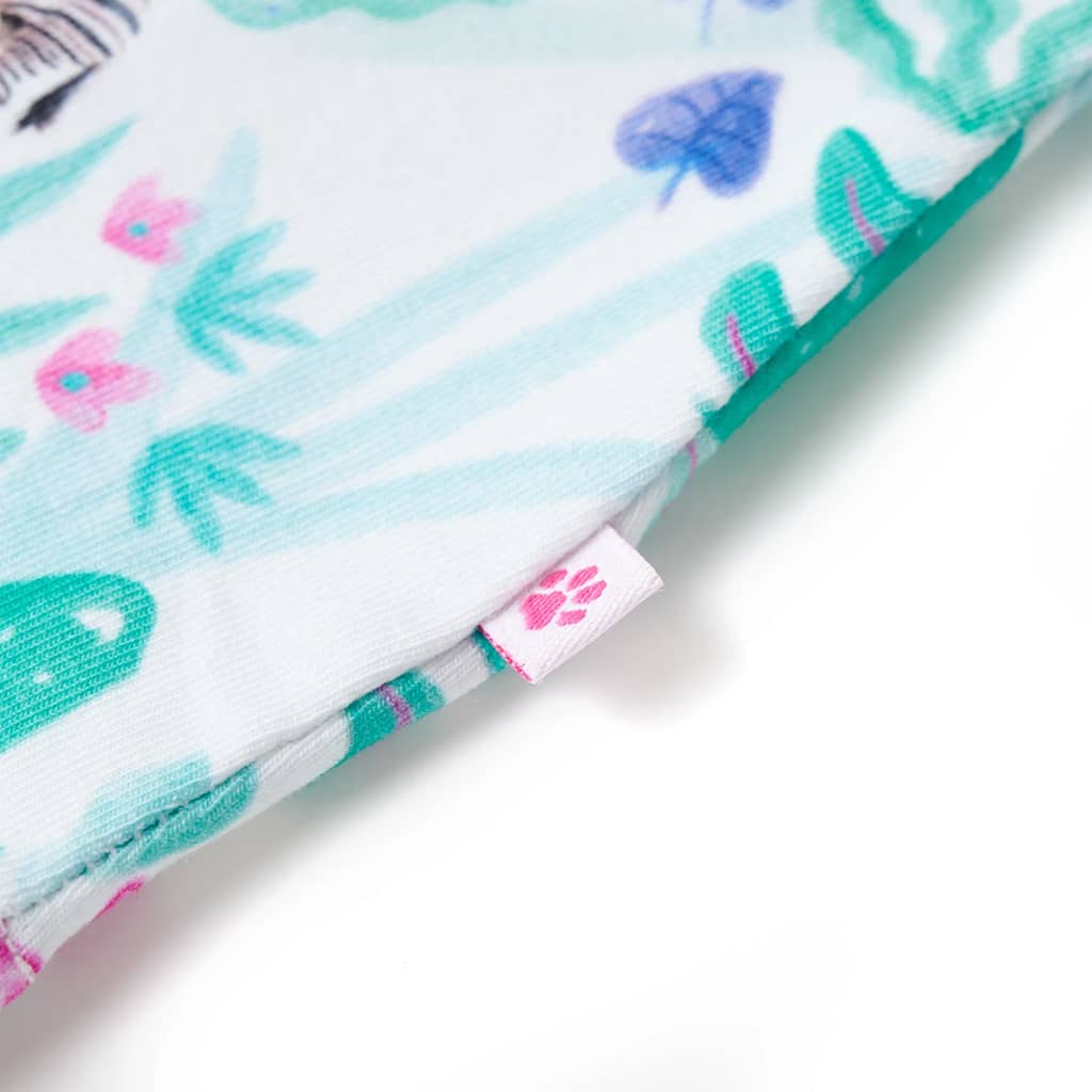 Vestido para criança cor cru e menta-escuro 116