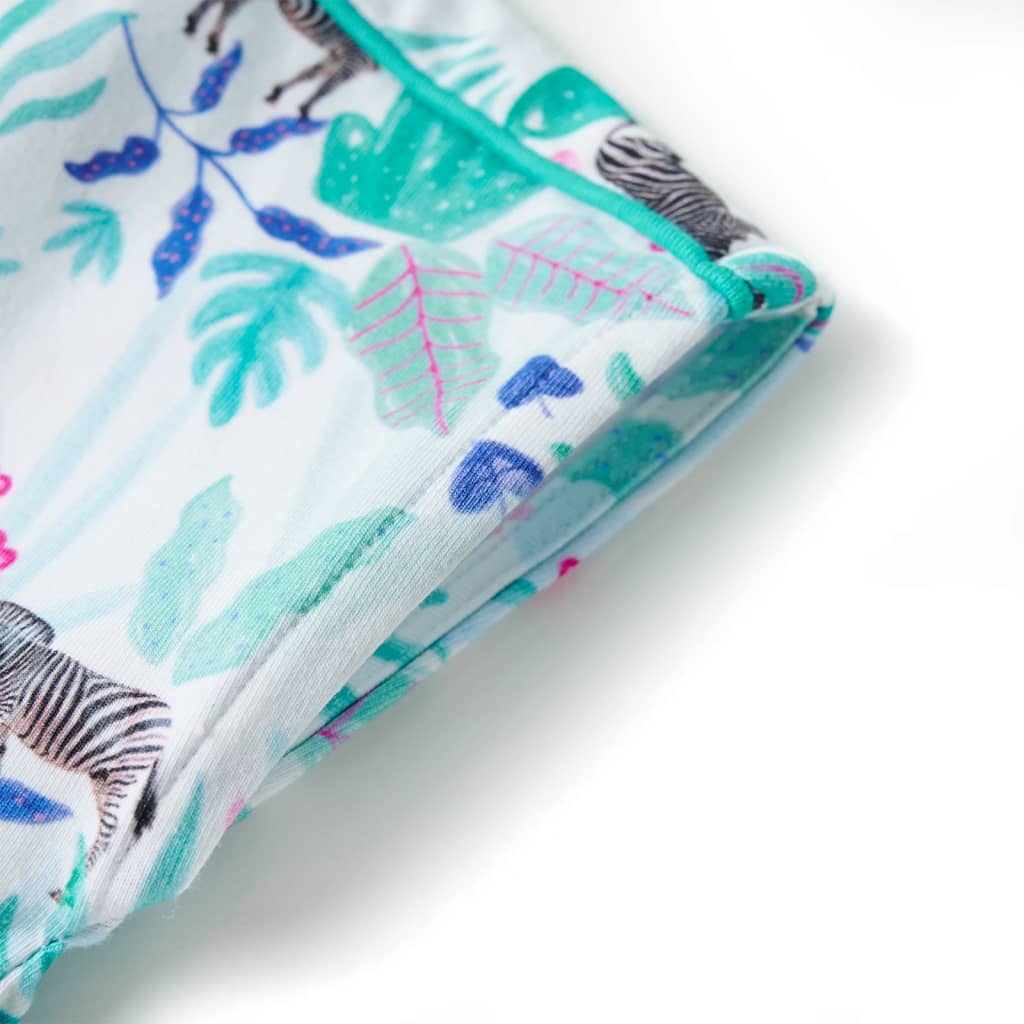 Vestido para criança cor cru e menta-escuro 116