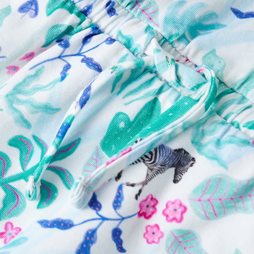 Vestido para criança cor cru e menta-escuro 116