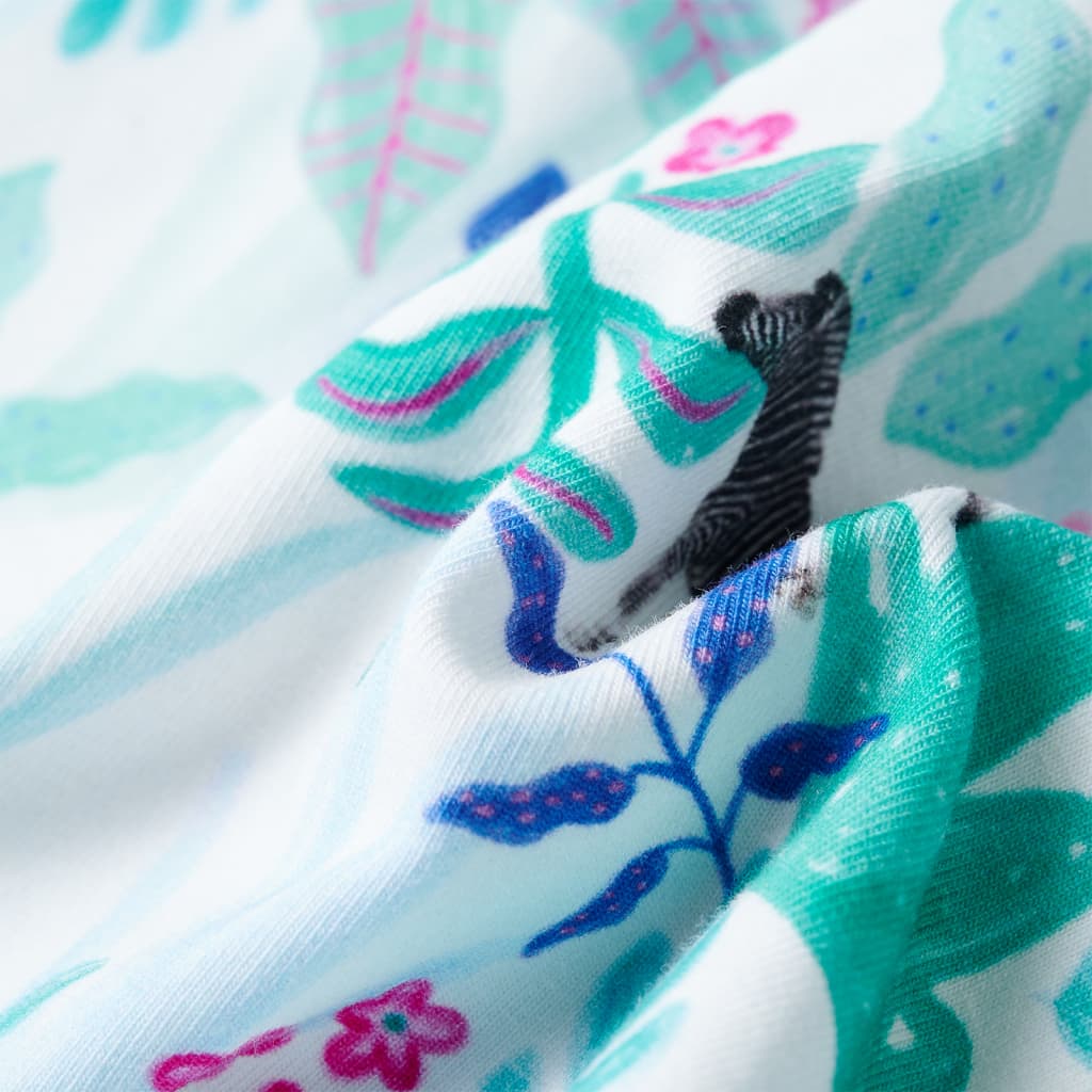 Vestido para criança cor cru e menta-escuro 116