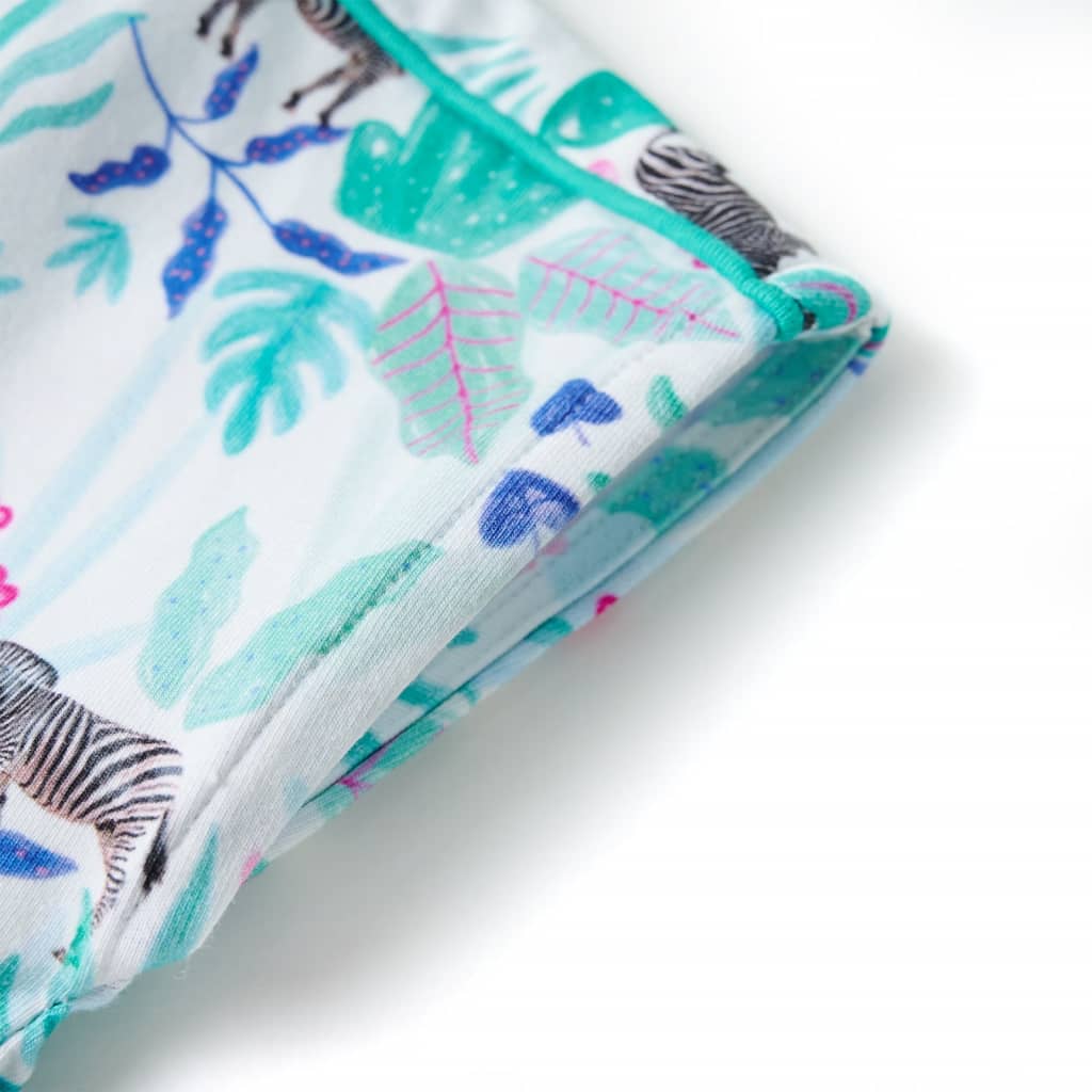 Vestido para criança cor cru e menta-escuro 116