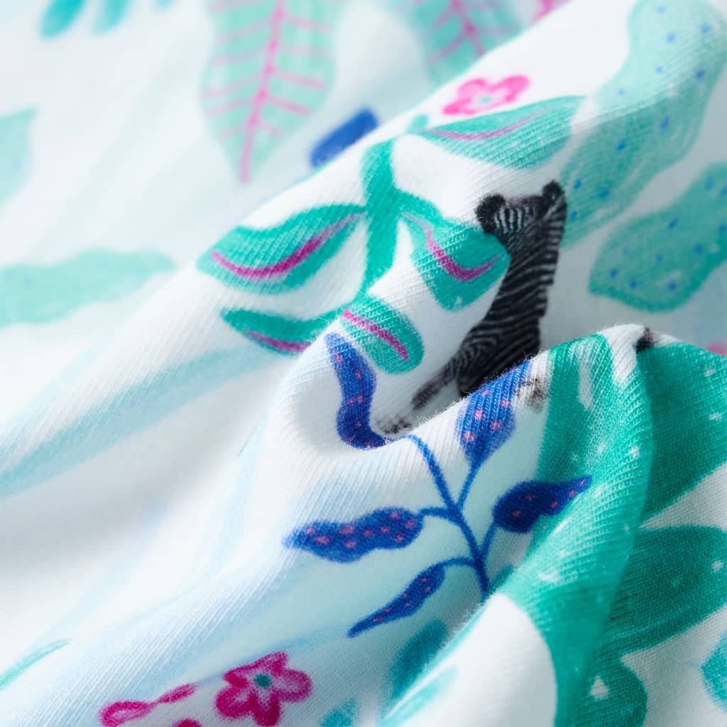 Vestido para criança cor cru e menta-escuro 116