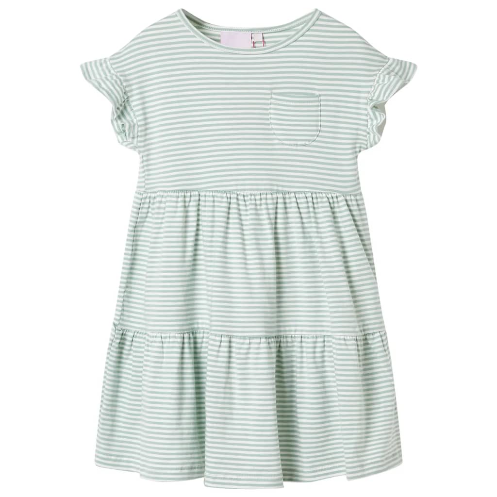 Vestido para criança de mangas com folhos menta 140