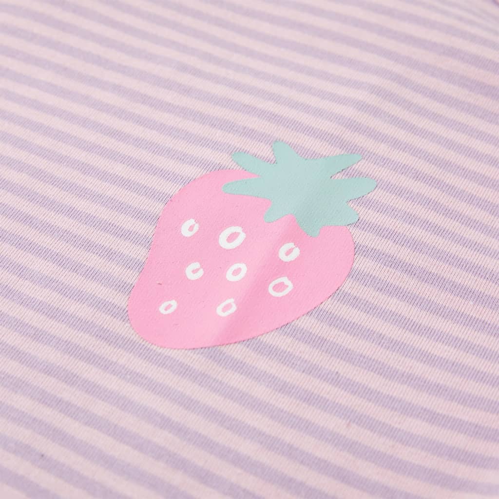 T-shirt para criança manga com folhos lilás 128