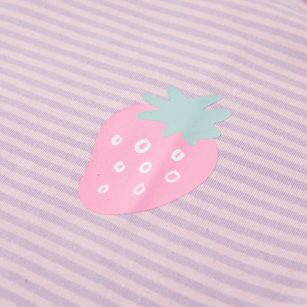 T-shirt para criança manga com folhos lilás 128