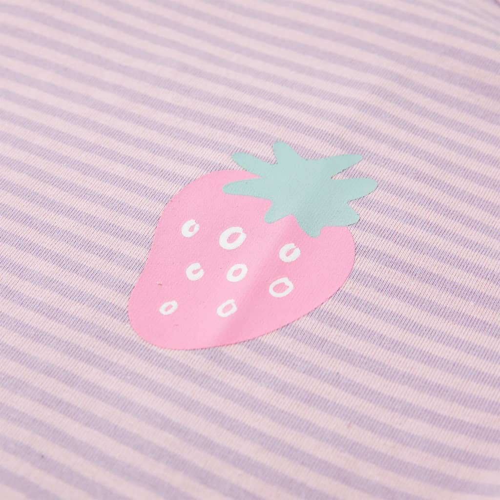 T-shirt para criança manga com folhos lilás 128