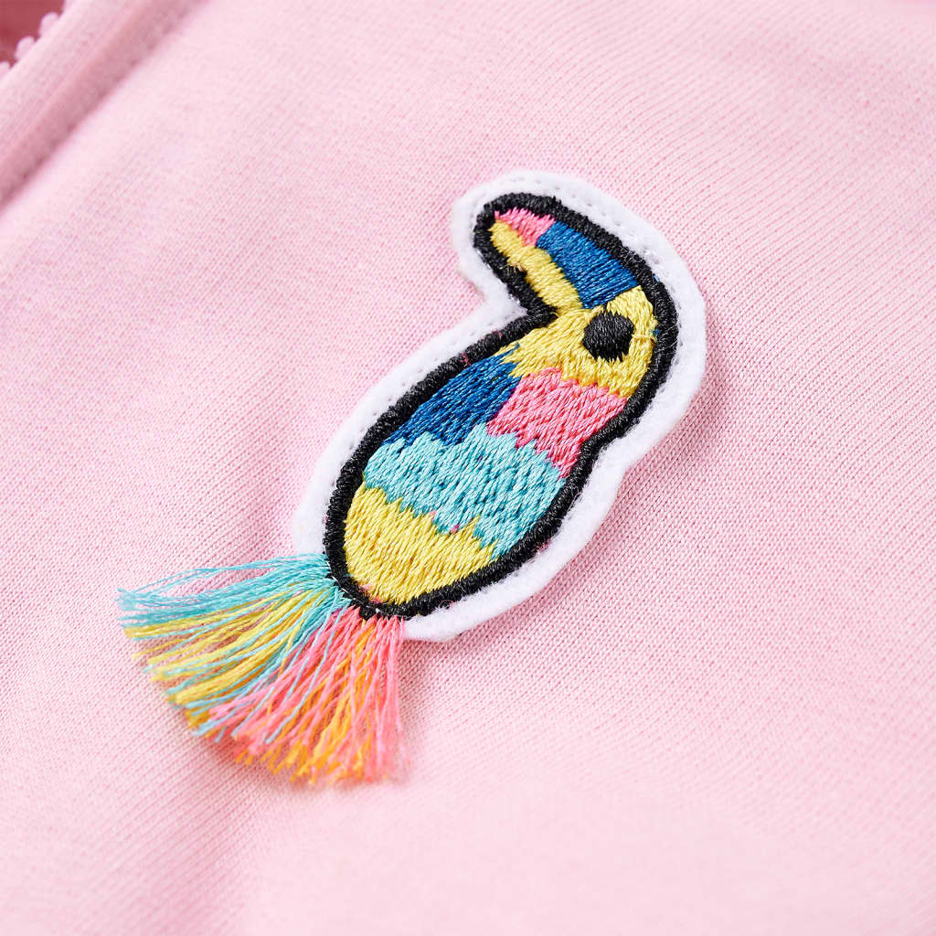 Sweatshirt para criança com capuz e fecho azul-escuro mesclado 104